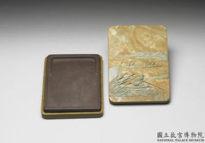 图片[3]-Songhua inkstone with lid featuring fisherman under the moon, Qing dynasty, Qianlong reign (1736-1795)-China Archive